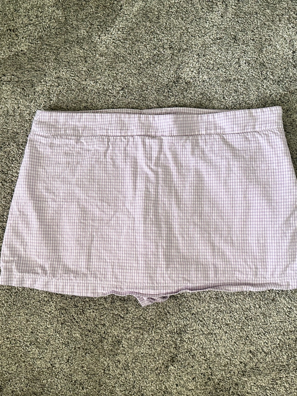Free People | 100% Cotton Big Dreams Lavender Gingham Checkered Skort Sz 8